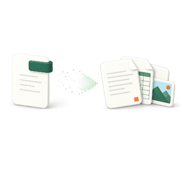 Convert a PDF to Word, Excel or image files