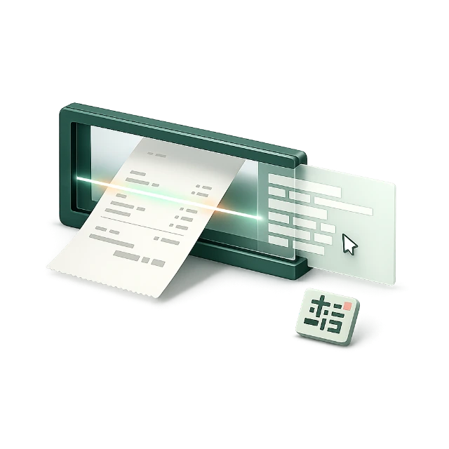 OCR text extraction tool processing a document