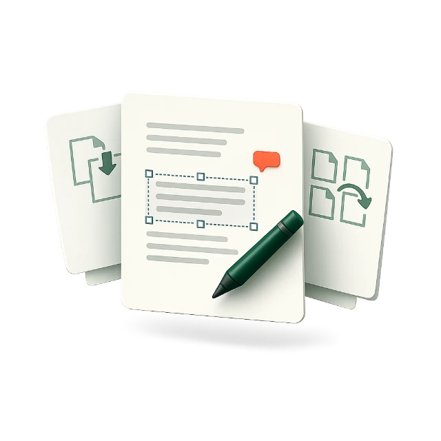 PDF editor showing document pages and editing controls
